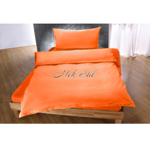 Едноцветно спално бельо за единично легло в оранж